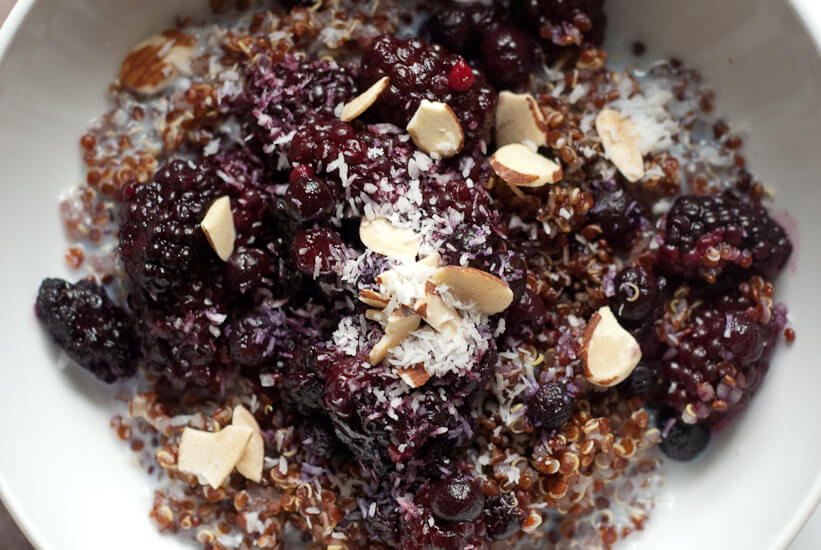 breakfast quinoa with blackberries, blueberries and balsamic vinegar breakfast quinoa with blackberries, blueberries and balsamic vinegar