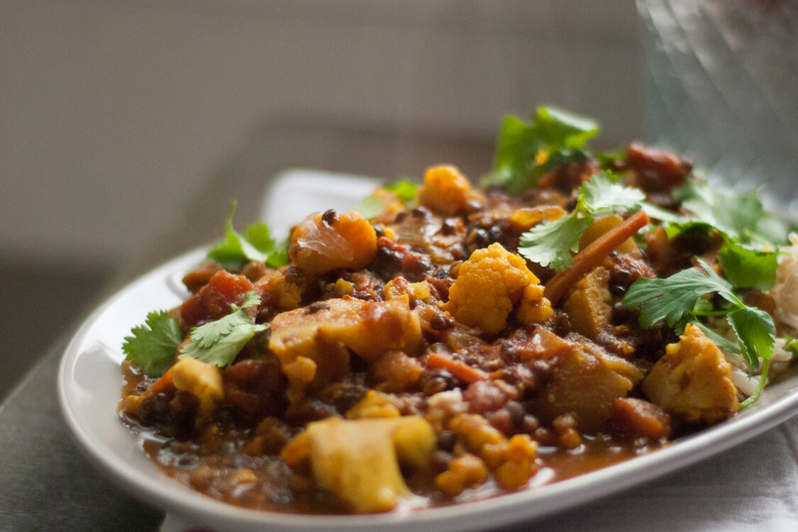 Indian-spiced tomato and lentil stew Indian-spiced tomato and lentil stew