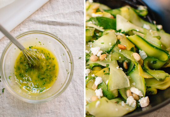 lemon citronette and squash ribbons