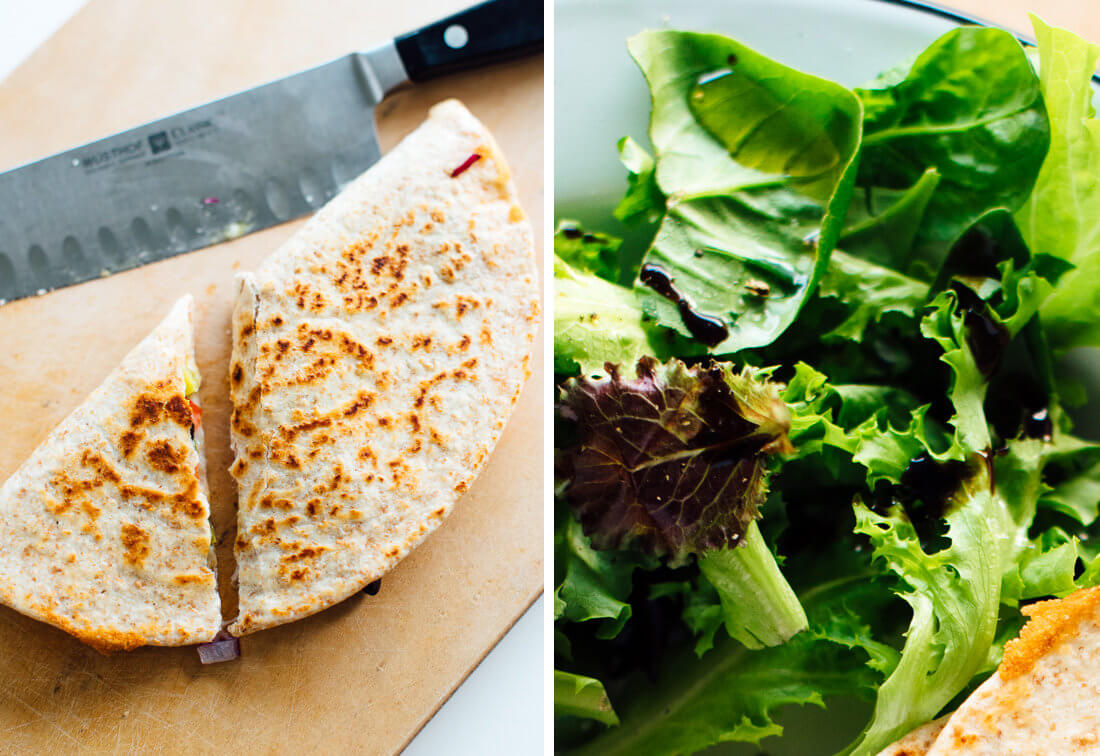 how to slice a quesadilla