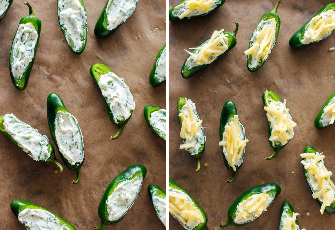 stuffed jalapeños ready to bake