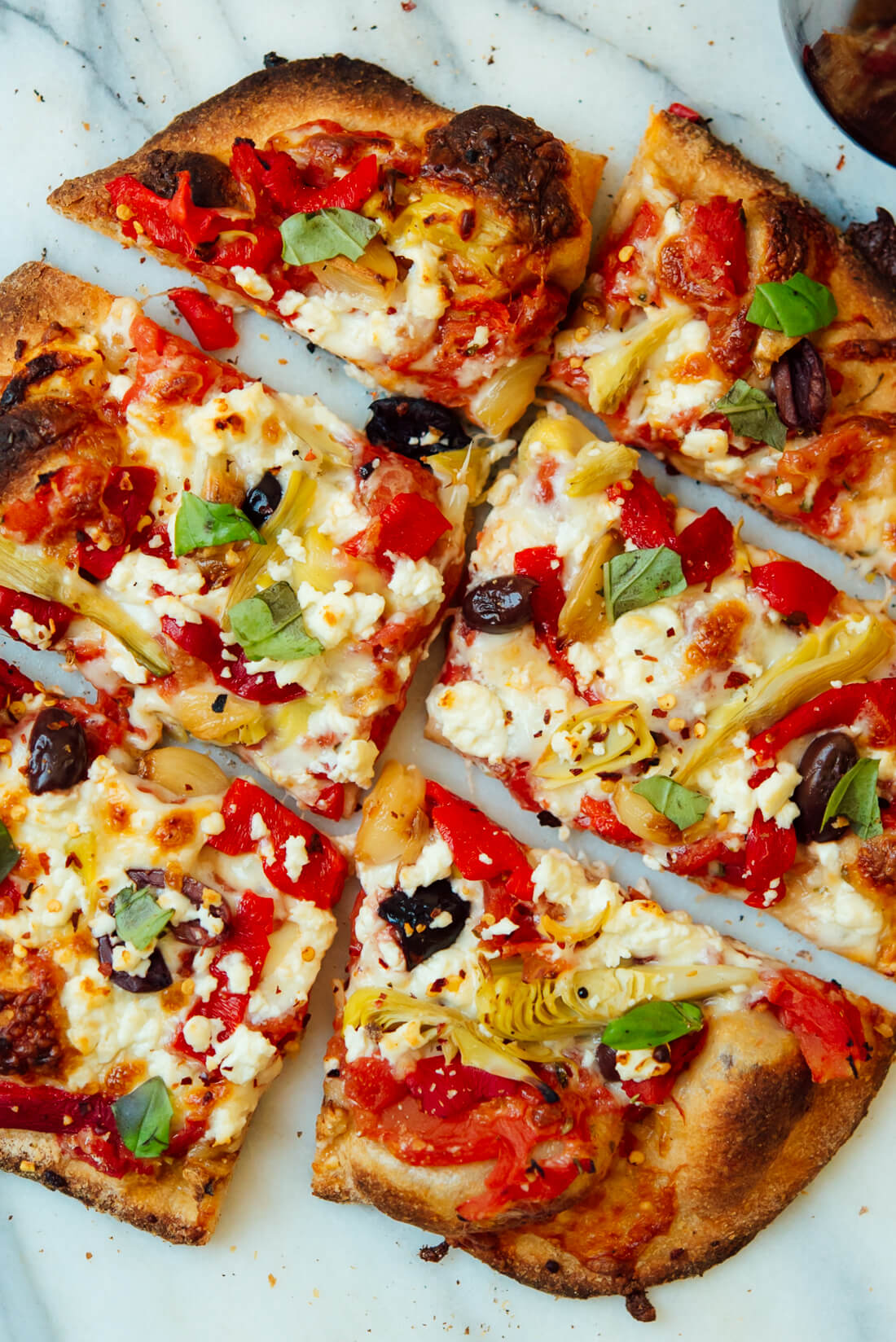 Greek pizza with feta