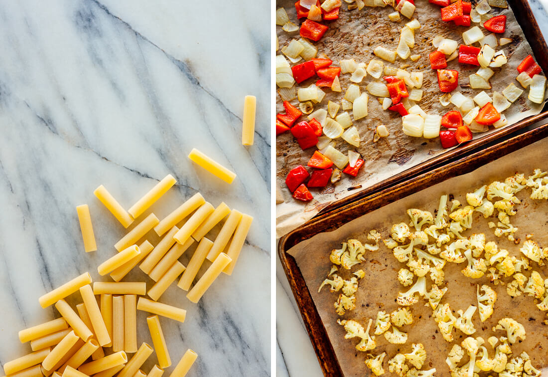 ziti and roasted vegetables