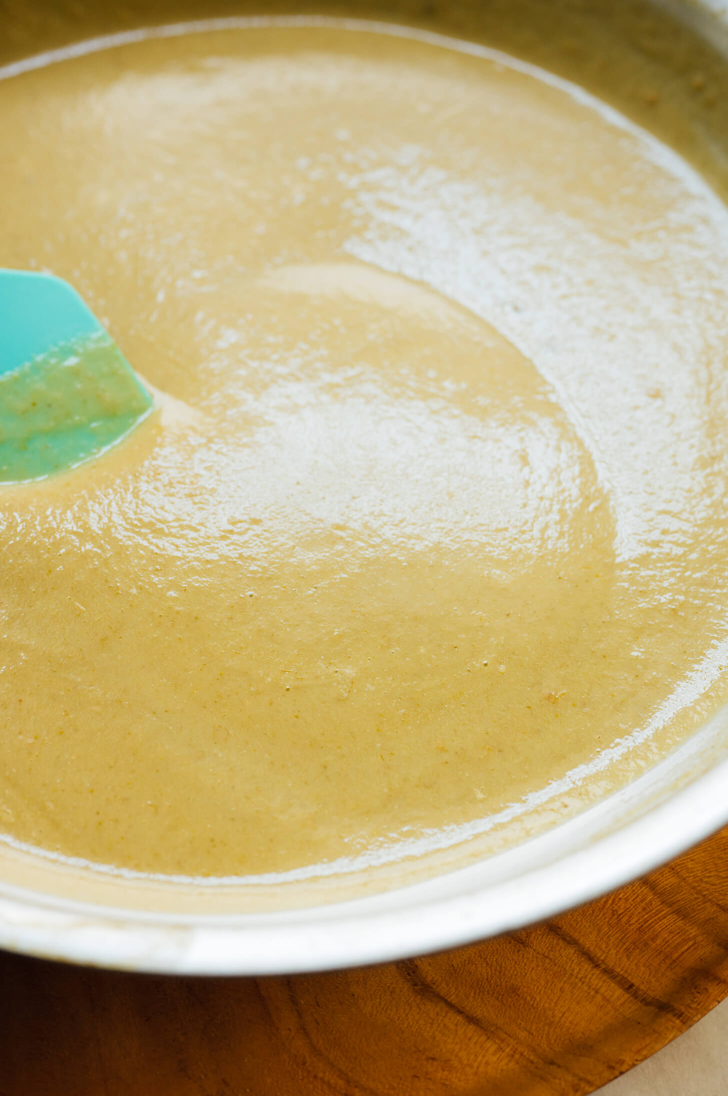 green enchilada sauce in skillet