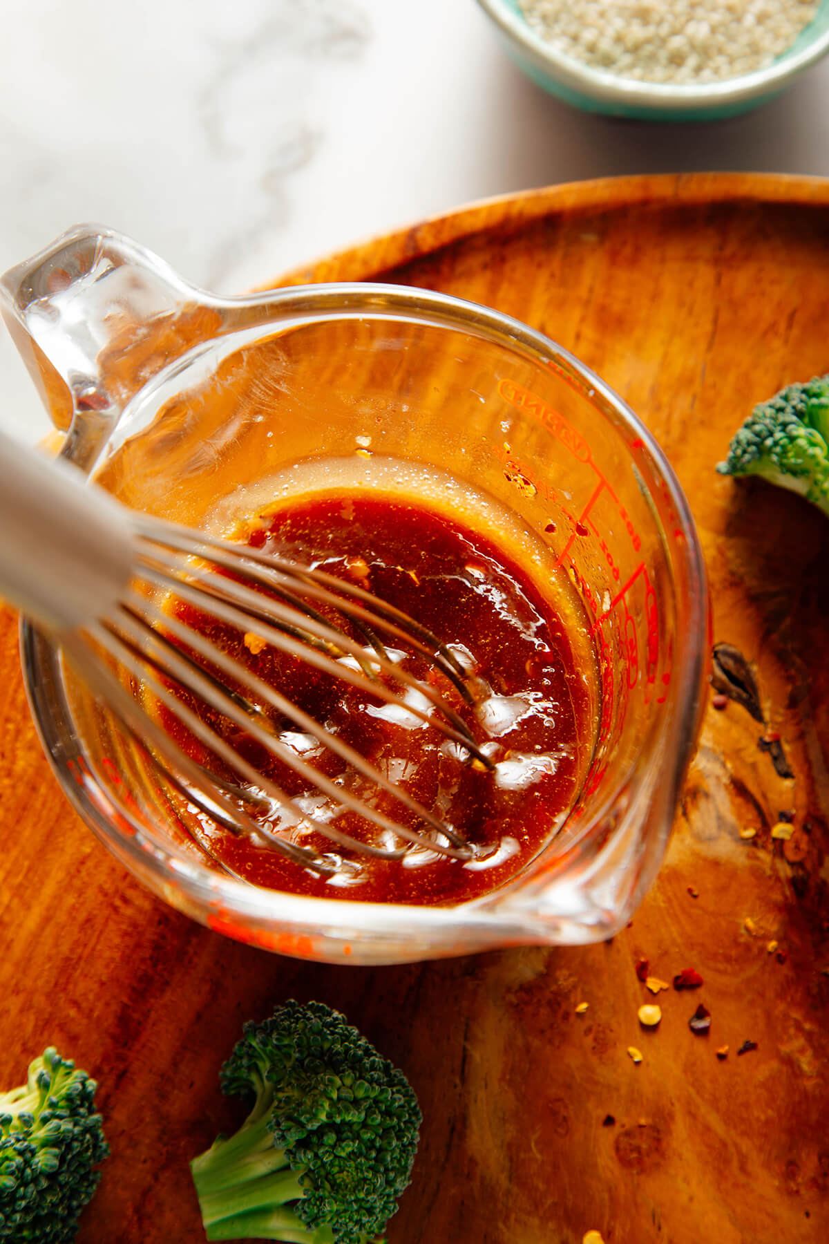 whisking sauce
